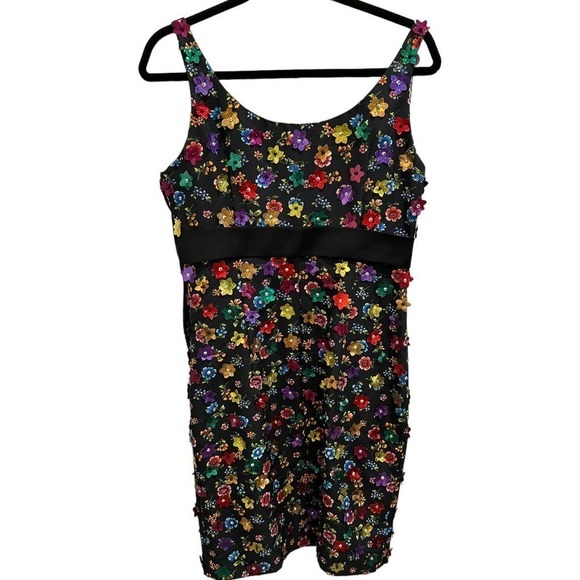 Moschino Couture Rainbow Floral Applique Dress Sz IT 44 US 10 NWT - Picture 3 of 14